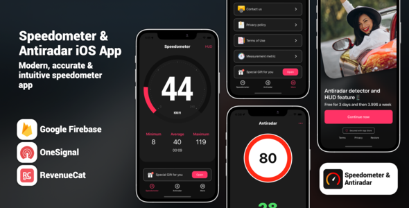 Speedometer & Antiradar Full iOS Application - CodeCanyon Item for Sale