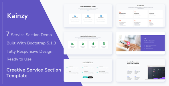 Kainzy - Service Section Template - CodeCanyon Item for Sale
