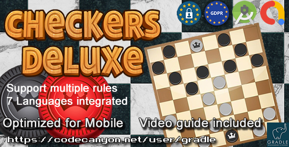 Checkers Deluxe (Admob + GDPR + Android Studio) - CodeCanyon Item for Sale