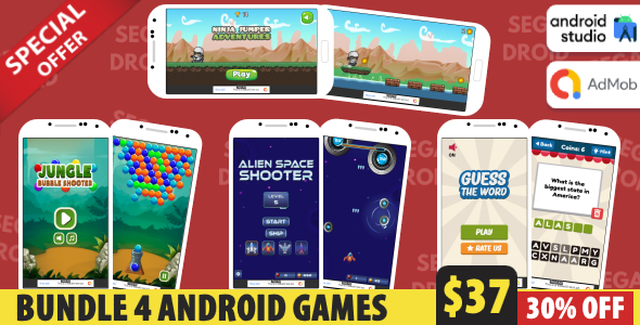 Bundle 4 Android Studio Games with AdMob Ads - CodeCanyon Item for Sale