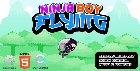 Ninja Boy Flying - Construct 2/3 Game - CodeCanyon Item for Sale