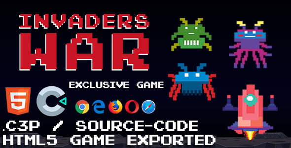 Invaders War HTML5 Game - With Construct 3 File - CodeCanyon Item for Sale