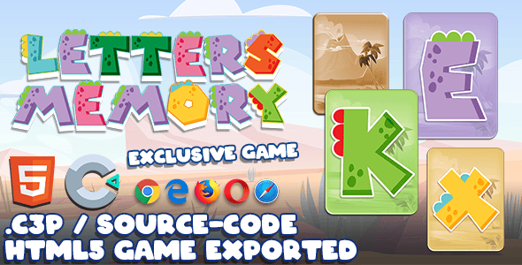 Letters Memory HTML5 Game - With Construct 3 File - CodeCanyon Item for Sale