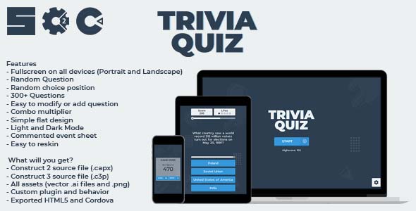 Trivia Quiz - HTML5 Trivia Quiz (Construct 2/3) - CodeCanyon Item for Sale