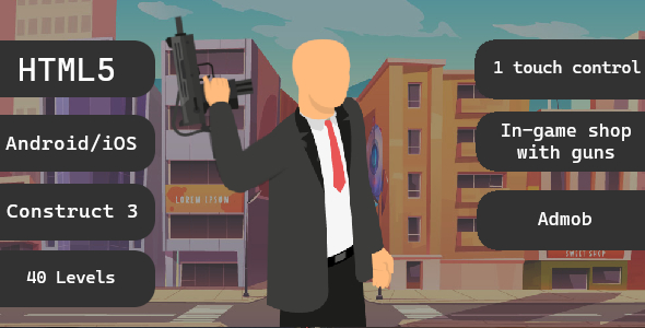 Hitman Bullet Game (Construct 3) - CodeCanyon Item for Sale