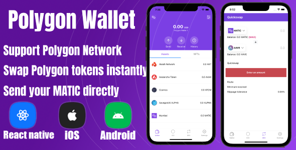 React Native - Polygon Crypto Wallet - CodeCanyon Item for Sale