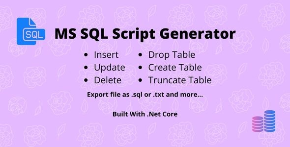 MS SQL Script Generator - CodeCanyon Item for Sale