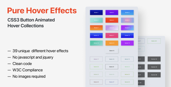 Pure Hover Effects - CSS3 Button Animated Hover Collections - CodeCanyon Item for Sale
