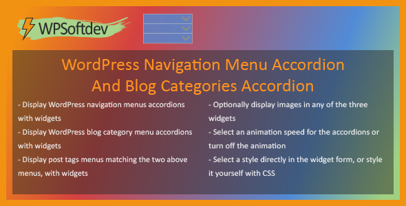WPSoftdev WordPress Navigation Menu Accordion And Blog Categories Accordion - CodeCanyon Item for Sale