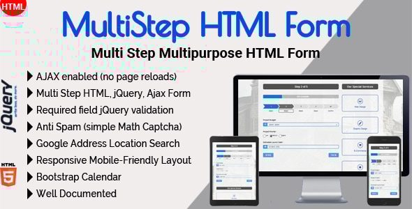 Multistep HTML Form - Multi Step Multipurpose HTML Form - CodeCanyon Item for Sale