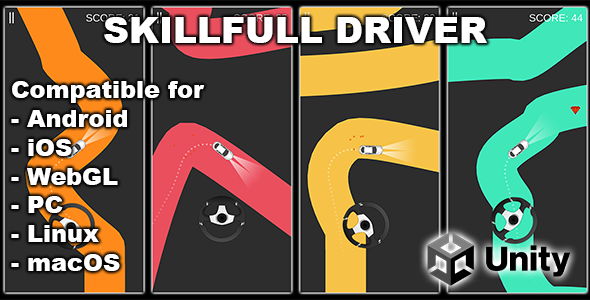 Skillful Driver (Unity Game With AdMob Ads) - 2D Road Racer - Endless car driving game - CodeCanyon Item for Sale