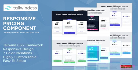 Tailwind CSS Pricing Component - CodeCanyon Item for Sale