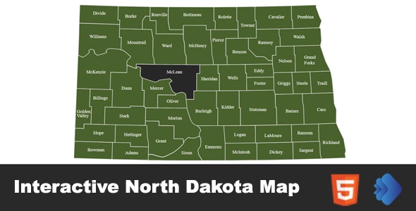 Interactive North Dakota Map - CodeCanyon Item for Sale