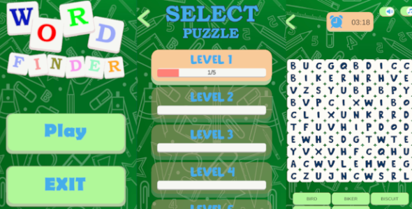 Word Finder Game (Unity Game+AdsUnity+Android) - CodeCanyon Item for Sale