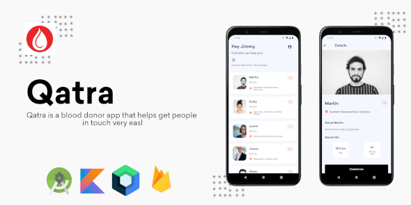 Qatra - Android blood donor app - CodeCanyon Item for Sale