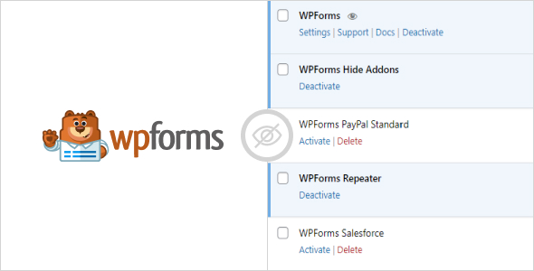 WPForms Hide Addons - CodeCanyon Item for Sale