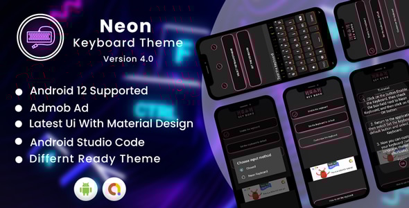 Neon Keyboard Theme | Smart Neon keyboard | LED Keyboard Theme | Android app |Admob ads | V4.0 - CodeCanyon Item for Sale