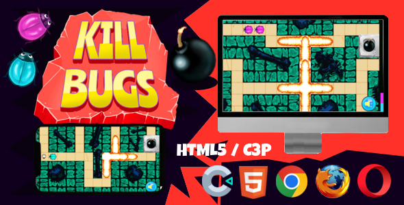 Kill Bugs - HTML5 game - Construct 3 - CodeCanyon Item for Sale