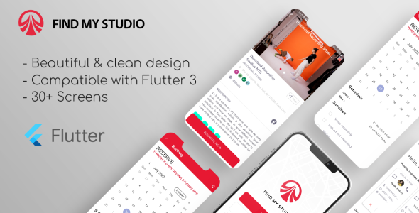 Find My Studio | UI Flutter template - CodeCanyon Item for Sale