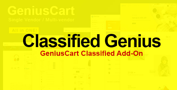 Classified Genius - GeniusCart Classified Add-On - CodeCanyon Item for Sale