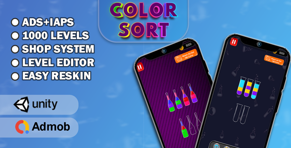 Water Sort - Color Sorting Complete Unity Source Code - CodeCanyon Item for Sale