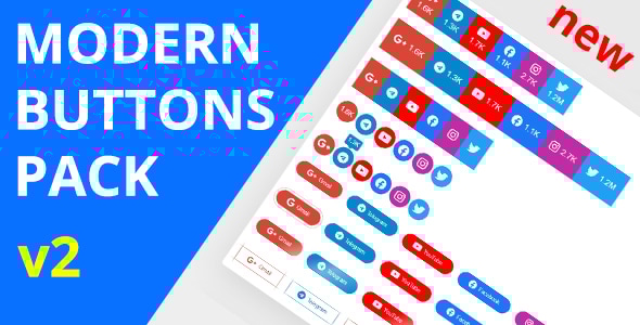 Modern Buttons Pack - CodeCanyon Item for Sale
