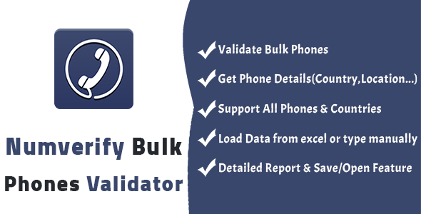 Numverify Bulk Phones Validator - CodeCanyon Item for Sale
