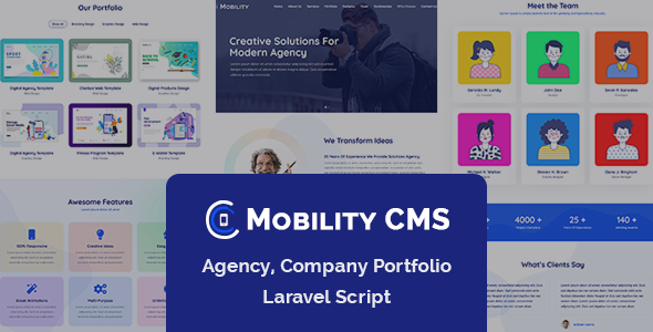 Mobility CMS - Agency, Company Portfolio Laravel Script - CodeCanyon Item for Sale