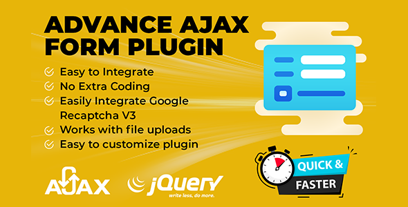Form Ajax Plugin with Google Re-Captcha V3 - CodeCanyon Item for Sale