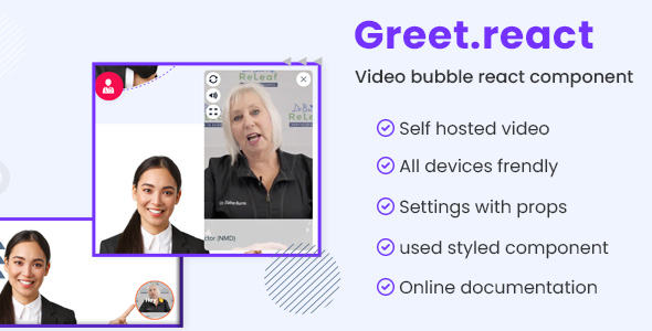 Greet - Video Bubble React Component - CodeCanyon Item for Sale