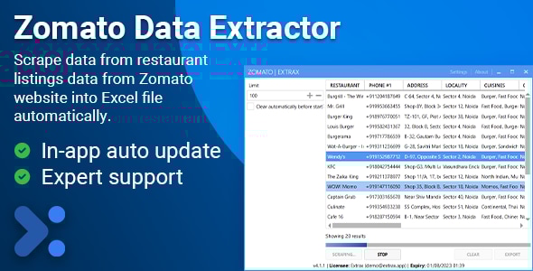 Extrax - Zomato Data Extractor - CodeCanyon Item for Sale