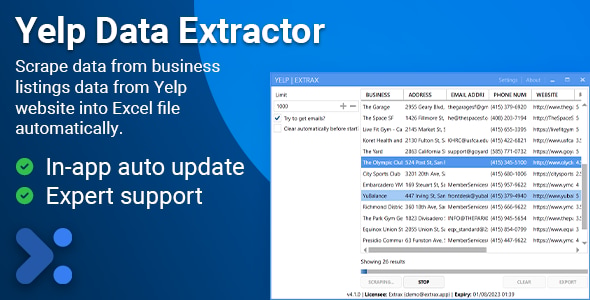 Extrax - Yelp Data Extractor - CodeCanyon Item for Sale