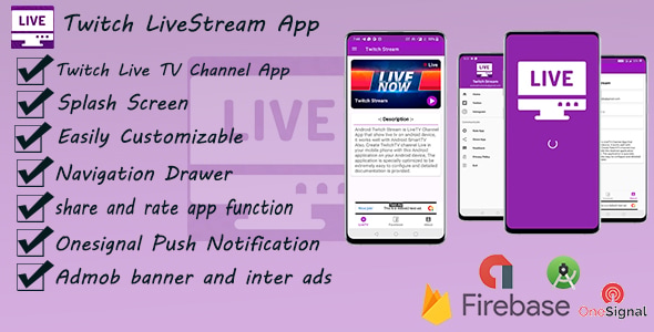 Live TV Streaming App For Twitch - CodeCanyon Item for Sale