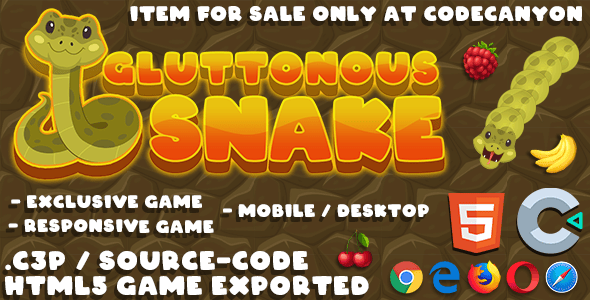 Gluttonous Snake - HTML5 Game (Construct 3) - CodeCanyon Item for Sale