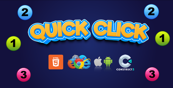 Quick Click - Speed Test Game - HTML5/Mobile - C3P - CodeCanyon Item for Sale