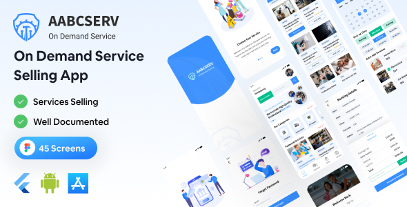 Aabcserv - On Demand Service Flutter App Ui Kit - CodeCanyon Item for Sale