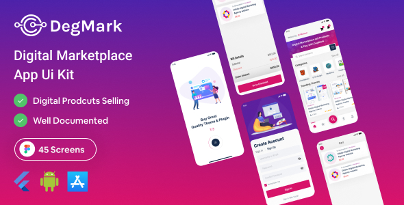 DegMark - Digital Marketplace Flutter App Ui Kit - CodeCanyon Item for Sale