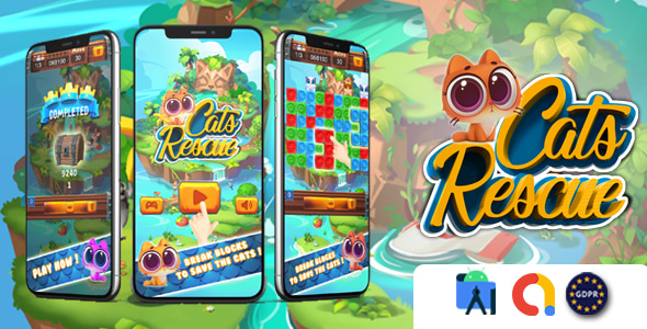 cats rescue (Android Studio+Admob+GDPR) - CodeCanyon Item for Sale