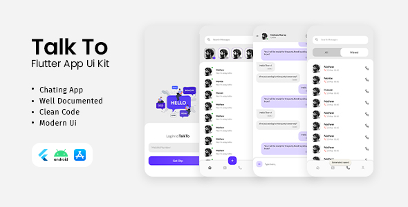 TalkTo Flutter App UIKit - CodeCanyon Item for Sale