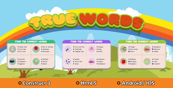 True Words - HTML5 Game (Construct 3) - CodeCanyon Item for Sale