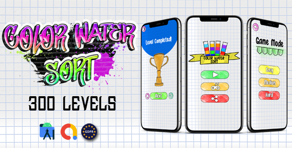 WaterSort (Admob + GDPR + Android Studio) - CodeCanyon Item for Sale