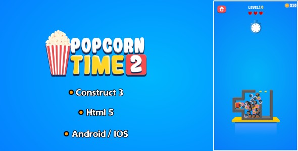 Popcorn Time 2 - HTML5 Game (Construct 3) - CodeCanyon Item for Sale