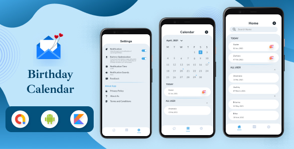 Birthday Calendar Android App - CodeCanyon Item for Sale