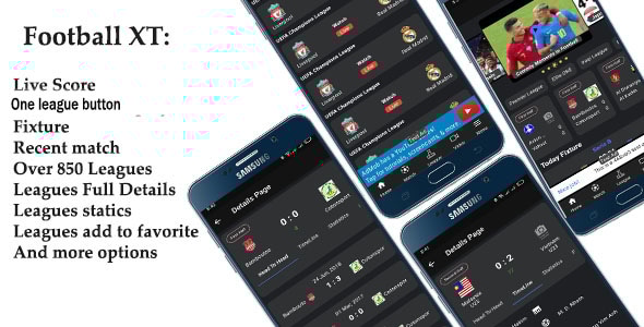 Football XT: football live score, fixture, leagues, live tv and more - CodeCanyon Item for Sale