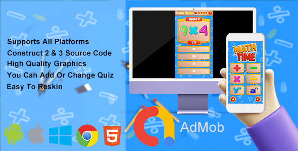 Math Time | HTML5 Game (Construct 2 & Construct 3) - CodeCanyon Item for Sale