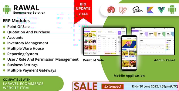 Rawal – Android & Laravel Ecommerce Solution with POS for Single & Multiple Location Business Brand - CodeCanyon Item for Sale