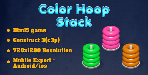 Color Hoop Stack (HTML5 Game + Construct 3) - CodeCanyon Item for Sale