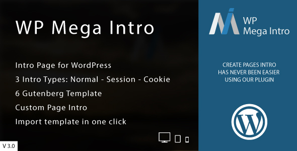 WP Mega Intro - Amazing Intro Pages for WP - CodeCanyon Item for Sale