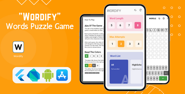 Wordify - Words Puzzle Game | Flutter Core | Android & iOS - CodeCanyon Item for Sale