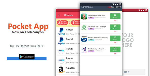 Android Rewards App - POCKET - CodeCanyon Item for Sale
